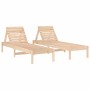 Tumbonas con mesa 2 uds madera maciza de pino de , Tumbonas - Ref: Foro24-3157679, Precio: 207,58 €, Descuento: %