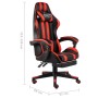 Silla gaming con reposapiés cuero sintético negro y rojo en Sillas de oficina | Comprar online en Foru.es