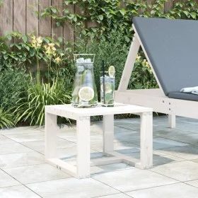 Solid white pine wood garden side table 40x38x28.5 cm by , Garden tables - Ref: Foro24-825080, Price: 31,30 €, Discount: %