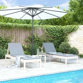2 solid pine wood sun loungers 199.5x60x74 cm by , Loungers - Ref: Foro24-825068, Price: 158,63 €, Discount: %