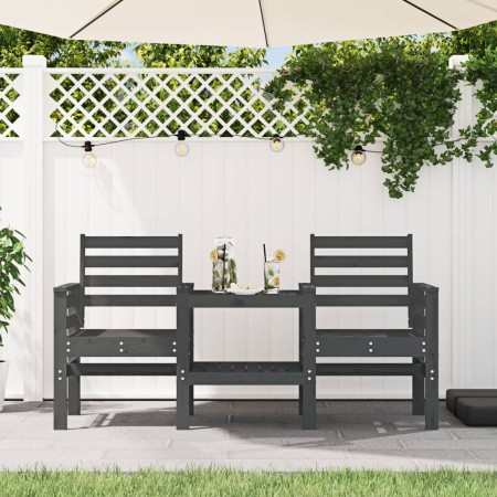 Banco de jardín con mesa 2 plazas madera maciza de pino gris de , Bancos de jardín - Ref: Foro24-825158, Precio: 174,26 €, De...