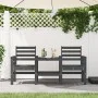 Banco de jardín con mesa 2 plazas madera maciza de pino gris de , Bancos de jardín - Ref: Foro24-825158, Precio: 171,95 €, De...