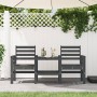 Banco de jardín con mesa 2 plazas madera maciza de pino gris de , Bancos de jardín - Ref: Foro24-825158, Precio: 174,26 €, De...