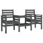 Banco de jardín con mesa 2 plazas madera maciza de pino gris de , Bancos de jardín - Ref: Foro24-825158, Precio: 171,95 €, De...