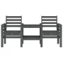 Banco de jardín con mesa 2 plazas madera maciza de pino gris de , Bancos de jardín - Ref: Foro24-825158, Precio: 171,95 €, De...