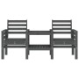 Banco de jardín con mesa 2 plazas madera maciza de pino gris de , Bancos de jardín - Ref: Foro24-825158, Precio: 174,26 €, De...