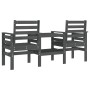 Banco de jardín con mesa 2 plazas madera maciza de pino gris de , Bancos de jardín - Ref: Foro24-825158, Precio: 174,26 €, De...