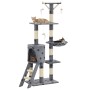 Rascador para gatos con poste de sisal 138 cm huellas gris de vidaXL, Mobiliario para gatos - Ref: Foro24-170579, Precio: 73,...