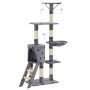 Rascador para gatos con poste de sisal 138 cm huellas gris de vidaXL, Mobiliario para gatos - Ref: Foro24-170579, Precio: 73,...
