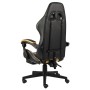 Silla gaming con reposapiés cuero sintético negro y dorado en Sillas de oficina | Comprar online en Foru.es