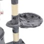 Rascador para gatos con poste de sisal 138 cm huellas gris de vidaXL, Mobiliario para gatos - Ref: Foro24-170579, Precio: 73,...