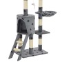 Rascador para gatos con poste de sisal 138 cm huellas gris de vidaXL, Mobiliario para gatos - Ref: Foro24-170579, Precio: 73,...