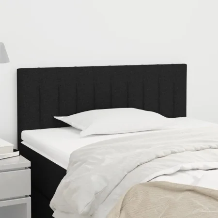 Kopfteil aus schwarzem Stoff, 90 x 5 x 78/88 cm von , Kopf- und Fußteile - Ref: Foro24-346216, Preis: 31,73 €, Rabatt: %