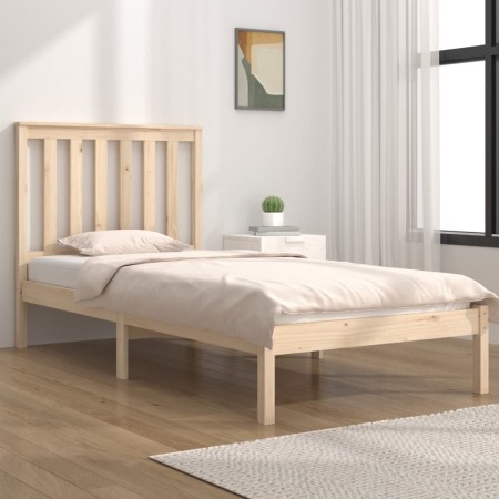Estructura de cama madera maciza de pino 100x200 cm de , Camas y somieres - Ref: Foro24-3103833, Precio: 94,56 €, Descuento: %