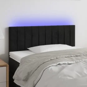 Black velvet headboard with LED 90x5x78/88 cm by , Headboards and footboards - Ref: Foro24-3121888, Price: 50,48 €, Discount: %