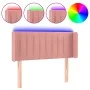 Pink velvet headboard with LED 103x16x78/88 cm by , Headboards and footboards - Ref: Foro24-3123515, Price: 66,59 €, Discount: %