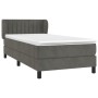 Cama box spring con colchón terciopelo gris oscuro 90x200 cm de , Camas y somieres - Ref: Foro24-3127590, Precio: 303,11 €, D...