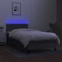 Boxspringbettmatratze und LED-Leuchten dunkelgrauer Stoff 80x200 cm von , Betten und Lattenroste - Ref: Foro24-3133270, Preis...