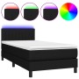 Cama box spring colchón y luces LED tela negro 90x200 cm de , Camas y somieres - Ref: Foro24-3133287, Precio: 291,13 €, Descu...