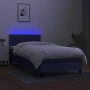 Cama box spring colchón y luces LED tela azul 90x200 cm de , Camas y somieres - Ref: Foro24-3133291, Precio: 300,93 €, Descue...