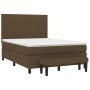 Cama box spring con colchón tela marrón oscuro 140x200 cm de , Camas y somieres - Ref: Foro24-3136760, Precio: 540,58 €, Desc...