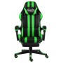 Silla gaming con reposapiés cuero sintético negro y verde en Sillas de oficina | Comprar online en Foru.es