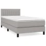Box spring bed with light gray fabric mattress 90x190 cm by , Beds and slatted bases - Ref: Foro24-3140177, Price: 279,75 €, ...