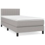 Cama box spring con colchón tela gris claro 90x190 cm de , Camas y somieres - Ref: Foro24-3140177, Precio: 299,69 €, Descuent...