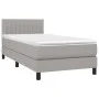 Box spring bed with light gray fabric mattress 90x190 cm by , Beds and slatted bases - Ref: Foro24-3140177, Price: 279,75 €, ...