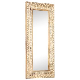 Espejo tallado a mano madera maciza de mango 110x50x2,6 cm de , Espejos - Ref: Foro24-321646, Precio: 131,43 €, Descuento: %