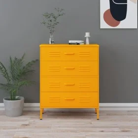 Mustard yellow steel drawer cabinet 80x35x101.5 cm by , Drawers - Ref: Foro24-336200, Price: 179,50 €, Discount: %