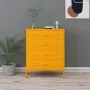 Mustard yellow steel drawer cabinet 80x35x101.5 cm by , Drawers - Ref: Foro24-336200, Price: 179,50 €, Discount: %
