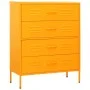 Mustard yellow steel drawer cabinet 80x35x101.5 cm by , Drawers - Ref: Foro24-336200, Price: 179,50 €, Discount: %