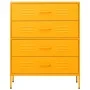 Mustard yellow steel drawer cabinet 80x35x101.5 cm by , Drawers - Ref: Foro24-336200, Price: 179,50 €, Discount: %