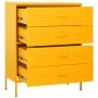 Mustard yellow steel drawer cabinet 80x35x101.5 cm by , Drawers - Ref: Foro24-336200, Price: 179,50 €, Discount: %