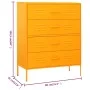 Mustard yellow steel drawer cabinet 80x35x101.5 cm by , Drawers - Ref: Foro24-336200, Price: 179,50 €, Discount: %