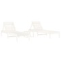 Tumbonas con mesa 2 uds madera maciza de pino blanco de , Tumbonas - Ref: Foro24-3157680, Precio: 248,22 €, Descuento: %