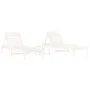 Tumbonas con mesa 2 uds madera maciza de pino blanco de , Tumbonas - Ref: Foro24-3157680, Precio: 244,86 €, Descuento: %