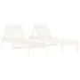 Tumbonas con mesa 2 uds madera maciza de pino blanco de , Tumbonas - Ref: Foro24-3157680, Precio: 244,86 €, Descuento: %