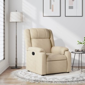 Sillón reclinable de tela crema de , Sillones - Ref: Foro24-373545, Precio: 201,65 €, Descuento: %