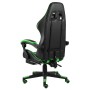 Silla gaming con reposapiés cuero sintético negro y verde en Sillas de oficina | Comprar online en Foru.es