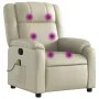 Sillón reclinable de masaje cuero sintético crema de , Sillones - Ref: Foro24-373530, Precio: 288,71 €, Descuento: %