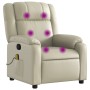 Sillón reclinable de masaje cuero sintético crema de , Sillones - Ref: Foro24-373530, Precio: 293,88 €, Descuento: %