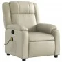 Sillón reclinable de masaje cuero sintético crema de , Sillones - Ref: Foro24-373530, Precio: 288,71 €, Descuento: %