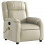 Sillón reclinable de masaje cuero sintético crema de , Sillones - Ref: Foro24-373530, Precio: 293,88 €, Descuento: %