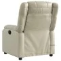 Sillón reclinable de masaje cuero sintético crema de , Sillones - Ref: Foro24-373530, Precio: 288,71 €, Descuento: %