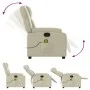 Sillón reclinable de masaje cuero sintético crema de , Sillones - Ref: Foro24-373530, Precio: 288,71 €, Descuento: %
