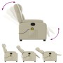 Sillón reclinable de masaje cuero sintético crema de , Sillones - Ref: Foro24-373530, Precio: 293,88 €, Descuento: %