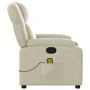 Sillón reclinable de masaje cuero sintético crema de , Sillones - Ref: Foro24-373530, Precio: 288,71 €, Descuento: %
