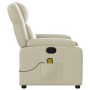 Sillón reclinable de masaje cuero sintético crema de , Sillones - Ref: Foro24-373530, Precio: 293,88 €, Descuento: %